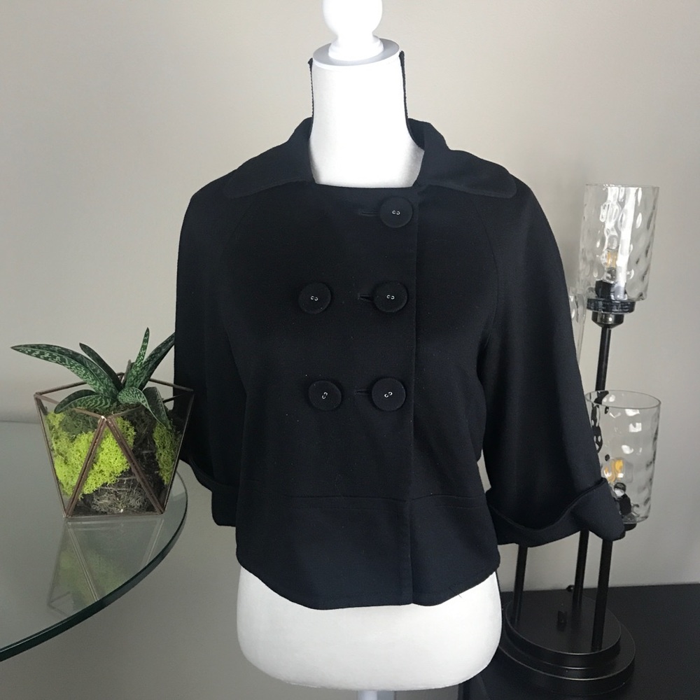 Black Button Up Shell - Medium